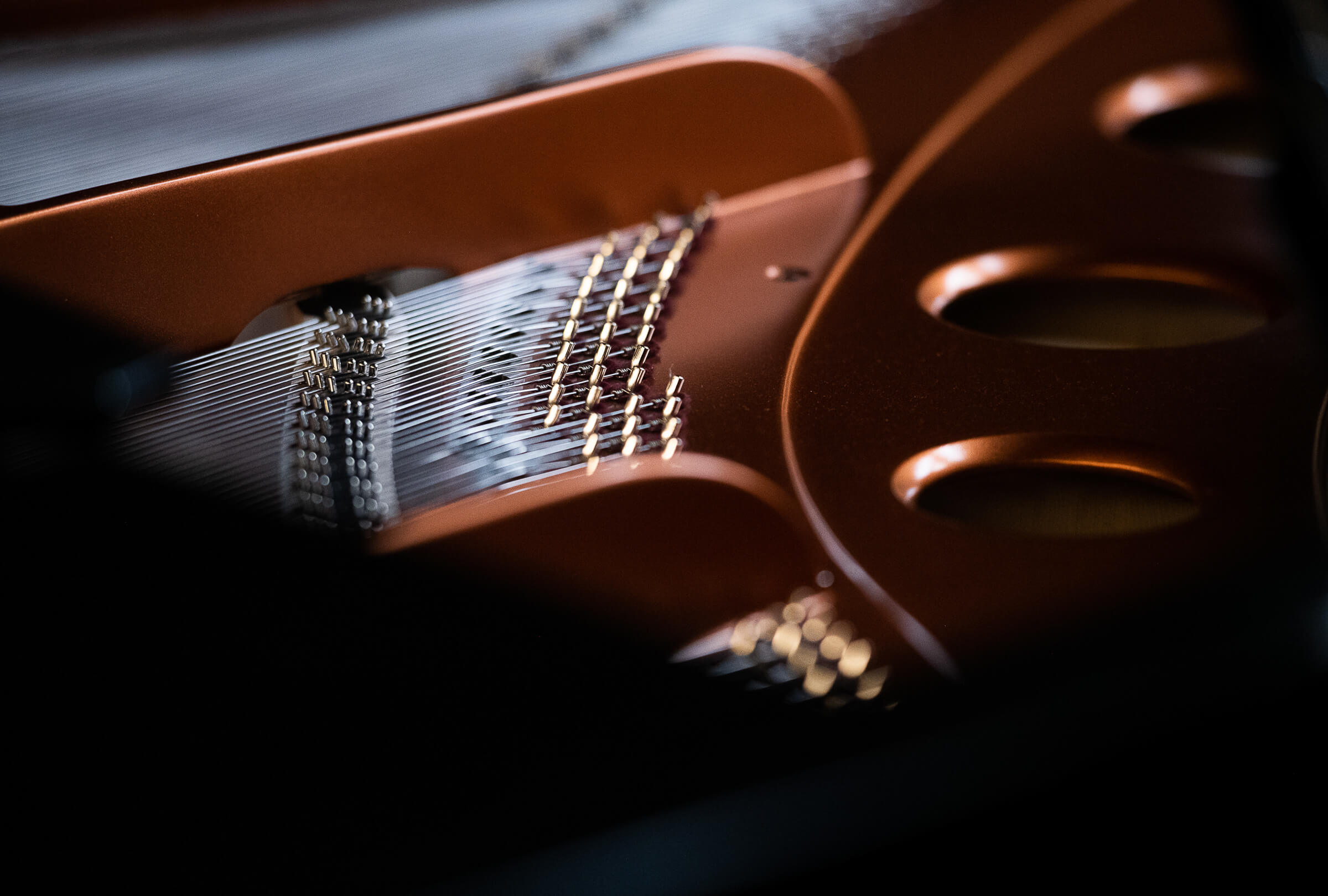 Innenleben eines Pianos im Detail